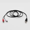 QUANBU 1.5M Usb A Male To 2X Rca Phono Male Av Cable Lead Pc Tv Aux Audio Video Adapter. 