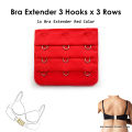 Bra Extenders 3-Hooks for Women - Increases Band Size 0.5-2 Inches, Black, Skin, Red, Pink. 
