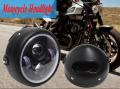 Motorcycle Cafe Racer COB LED Projector Angel Eye Headlights Lamp - White. 