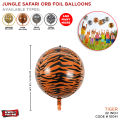 Jungle Safari 4D Orbz Foil Ballons Collections, Lion, Tiger, Zebra, Monkey, Elephant Printed Shape Orb Balloons, Jungles Themes, Forests Zoo, Animal Balloon, Birthday Parties Celebrations, Events Decorations Supplies, Occasions Decors Girls Boys & Kids. 