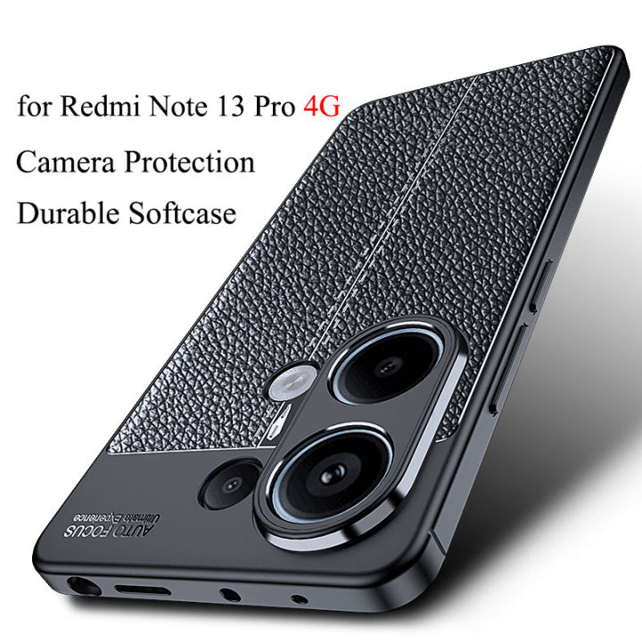 For Xiaomi Redmi Note 13 Pro 4G Case Lychee Pattern Camera Protection Back Cover note13pro casing
