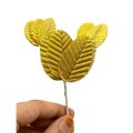 Golden Artificial Leaves - Mesh Fabric Craft Embellishments - Unisex - 7 Bunches (70 Leaves). 