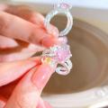 Temperament Rings New Fashion Rings Sweet Style Rings Crystal Rings Fashion Rings For Women Pink Rings. 