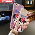 JIUMOO For IPhone 6 6s Case Cartoon Cute Minnie Mouse Luxury Plating Side Phone Cases Pattern Silicone Casing Full Cover Camera Protection Shockproof Softcase. 