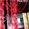 Pack Of 2 Pcs 100*200cm Door Window Curtain Heart Design Wedding Bedroom Living Room Partition Decoration / curtain  room decorations/ decor items  / decorations. 