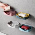 Double Layer Soap Rack Self Adhesive Soap Holder Wall Mounted Soap Sponge Dish Bathroom Storage Soap Dishes Tray Holder. 