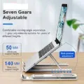 Portable Aluminum Foldable Laptop Metal Stand Adjustable Height Folding Laptop Holder Solid Stand With Anti Slip Rubber Grips - Silver. 