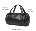 Black Pu Leather Travel Duffle Gym Luggage Bag Shoulder Bag With long Strap. 