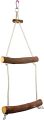 Bird Parrot Hanging Toy, Natural Wooden Perches Stand, Cotton Rope Hanging Toy, Best for Large and Medium Parrots and Birds. 