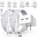 PD20w Fast Charging Cable USB to Type C Lightning IPhone 14 Charger Long Lightning Cable Fast Charging Cord High Speed Data Sync. 