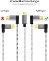 10 Feet Right Angle Micro USB 2.0 Braided Cable, 90 Degree Vertical Right USB 2.0 A Male to Micro USB Male with Aluminium Case,Space Gray. 