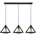 3 in 1 Flat Base Triangle Shape Hanging Lamp, Ceiling Lamp, Indoor Lights - Modern Pendant for Home & Office | LED/Filament Bulb Compatible (Bulb Not Included). 