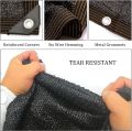 Black color Sun shade net ,high quality, with loops & rings on every 3 feet distance on all sides and all sides double stitched with cotton nawar.. 