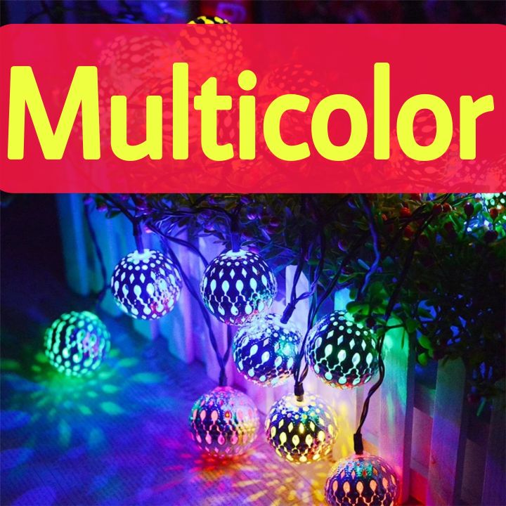 Fancy Metal Globe LED Fairy Lights Moroccan Style Outdoor Ring Light for Eid Birthday Party Ramzan Milad Melad Festival home decoration items
