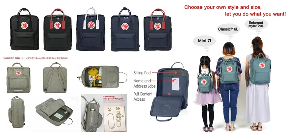 16l Kanken Sizes Backpack Sizes Rucksack Kanken 16l Fjallraven - Main Image