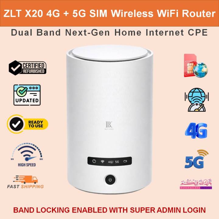 ZLT X20 4G + 5G SIM Wireless WiFi Router – High Speed Next-Gen Internet ...