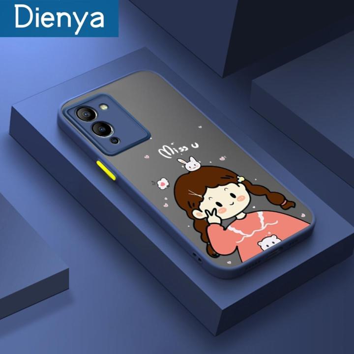 dienya For Infinix Note 12 G96 Case Cartoon Fashion Girl Frosted Transparent Back Cover Lens Camera Protector Phone Case Soft Silicone Edge Full Cover Casing Hard Cases
