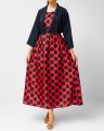 beautiful polka dots frock with jacket for women and girls available in different colors. 