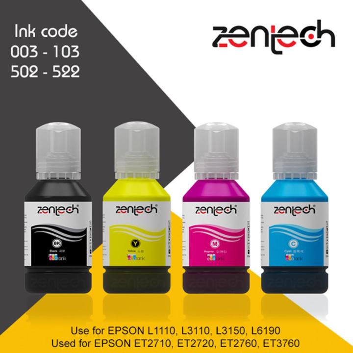 Zentech 003 Ink set for EPSON L1110 L3110 L3150 ET2720 ET3760