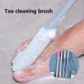 Toe Gap Cleaning Brush, Bathroom Soft Gel Exfoliating Toe Gap Foot Brush, 15.7" Foot Scrubber in Shower with Long, for All Young and Old. 