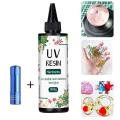 UV Resin Glue 20g/50g/100g/250g/1000g Epoxy Resin and UV Lamp High Transparency Fast Drying and High Hardness for DIY Jewelry. 