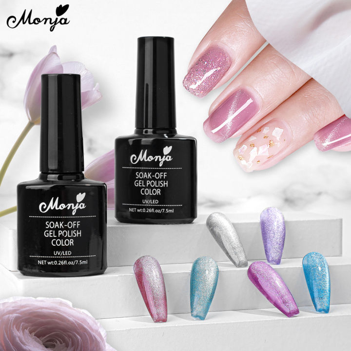 Monja 7.5 Ml/Bottle Silver Nail Art Cat Eye Gel Magnetic Soak Off Enamel UV Gel Varnish Nail Polish DIY Glitter Manicure Tool