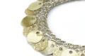 Fancy Sequence Coin Lace | 1 yard | Mate Gold Color |- FCL-05. 