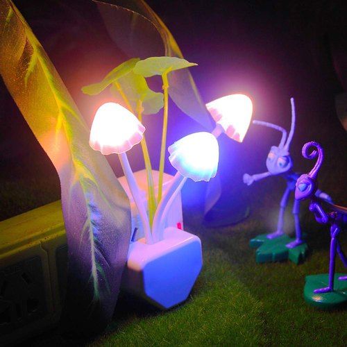 Automatic Sensor Light Night , Automatic Color Changing , Romantic Flower , LED Night Lights Flower Mushroom Lamp Bedroom kids room Home