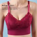 Red underwear Seamless bra lace bra women underwear plus size bra fixed cup No Steel Ring anti-sagging thin bra push up bra gathered bra soft bra. 