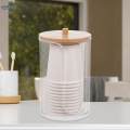 Bathroom Cup Dispenser, Swab Ball Pad Holder, Multifunctional, Reusable, Bathroom Storage Organizer, Storage Rack for Desktop Counter. 