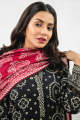 Alkaram Studio Unstitched 3 Piece Printed Khaddar Suit With Khaddar DupattaFW-13.1-23-Black. 