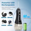 TEBIKIN Cordless Water Flosser Portable Dental Professional Oral Irrigator with Gravity Ball Powerful Travel Water Teeth Cleaner with 5 Levels 5 Tips IPX7 Waterproof 300ML for Home Travel. 