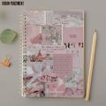 Light Pink Aesthetic - A4 Spiral Notebook with Plastic Sheet. 