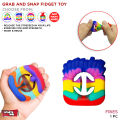 1 PC Hand Pressure Fries Shape Snapper Fidget Toy Squeeze Grab Snap Hand Toys Squeeze to Eliminate Anxiety Noise Maker Stress Relief Finger Sensory Fidget Game Toy For Child Youth and Adults. 