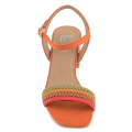 ECS Braided Charm Block Heel Sandals For Women. 