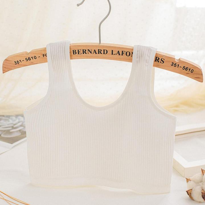 【Happier】Hot Sale Fashion Brafor Girls Breathable Girls' Underwear Middle School Girls' Solid Color Sports And Leisure Underwear 8-16 Year Old Vest Breathable Girls' Training Bra