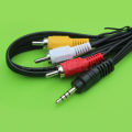 AV Cable 3.5mm Jack to 3 RCA Audio Video Cable Male to Male for Android TV Box Speaker Television Projector VCD DVD MP4 Player. 