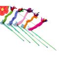 Cats Playing Feather Long Stick toy - Multicolor. 