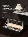 Watch Box for Men PU Leather Watch Organizer Storage Style Black Holds Up to 12 Watches. 