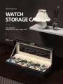 Watch Box for Men PU Leather Watch Organizer Storage Style Black Holds Up to 12 Watches. 