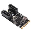 M2 PCIE NVMe SATA6G 2 Port SATA III 6Gb/S M.2 22X42 M Key and B Key Controller Adapter Card JMB582. 