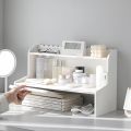 DIY Desktop Organizer Office Desk Storage Rack, Expandable Stand for Top of Desk, Stationery Cosmetics Toy Storage Display, White Desktop Shelf for Office. 