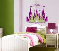 Princess Castle Wall Stickers Personalized Name Vinyl Decal Girl Nursery Wall Removable Castle Home Decor Mural Za280. 