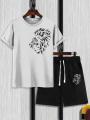 Loin Printed Shorts and T Shirts Set for Boys Tracksuit For Mens Summer Tracksuit. 