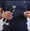 Hot & Cool Stainless Steel Vacuum Insulated Water Bottle, (Black. 
