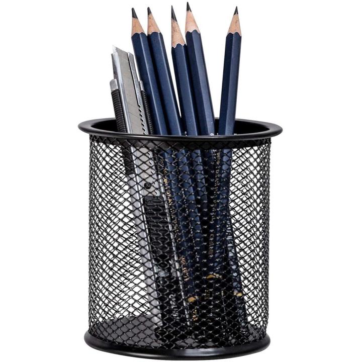Safdar Mart- Pen Holder, Pencil Holder, , Metal Square Desk Office Pen Organizer Black, Desktop Storage Colored Iron Pen, Office Supplies Stationery for Office, Classroom, Home (Multicolor & Black)