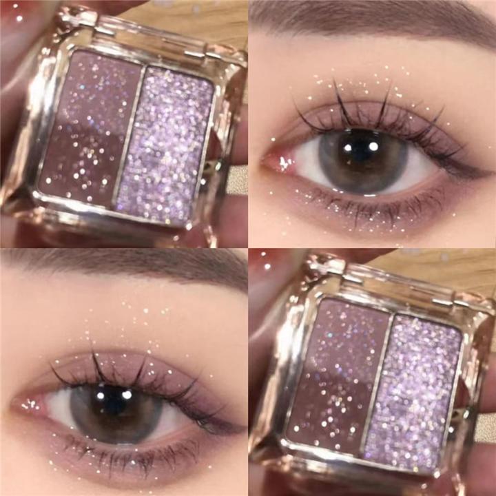 4 Colors Mini Matte Glitter Purple Eyeshadow Palette Waterproof Long-lasting Shimmer Purple Eyeshadow Nude Eye Pigment