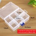 Lock Compartment Craft Storage Box with Adjustable Divider Clear Plastic Organizer Box Container for Storing Beads, Toys, Accessories, Medicine. 3 Different Sizes. 
