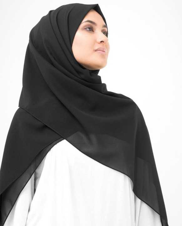 Plain Chiffon Georgette Hijab Stoller Scarf-Multicolor Stoller For Girls and Womens