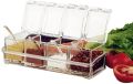 Transparent Salt Pepper Shakers Seasoning Jar -Crystal Clear Box Acrylic Spice Rack Storage Container Condiment Jars Cruet with Cover and Spoon Kitchen Utensils Supplies -4 pcs/set. 